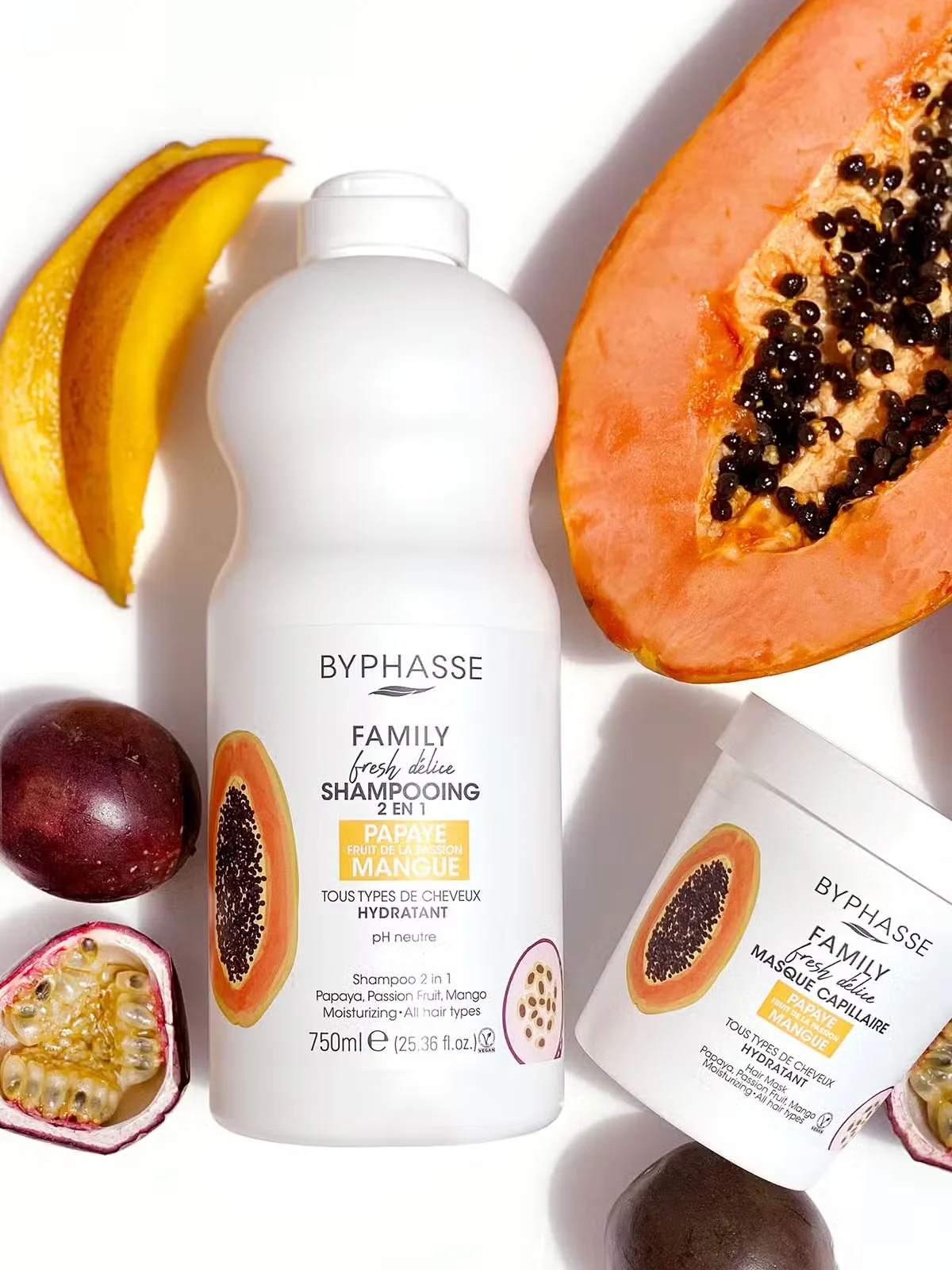 Byphasse Family Fresh Delice Shampo 2n1 Papaya Passion Fruit - Figura 2